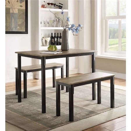 4D Concepts 4D Concepts 159356 Walnut & Dining Set; Black 159356